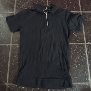 Denim & Flower Quater Zip Knit Polo Size S